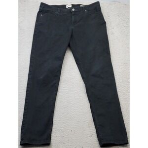 DKNY Straight Jeans Mens 38x32 Black Denim Stretch Boho Streetwear Dark Wash